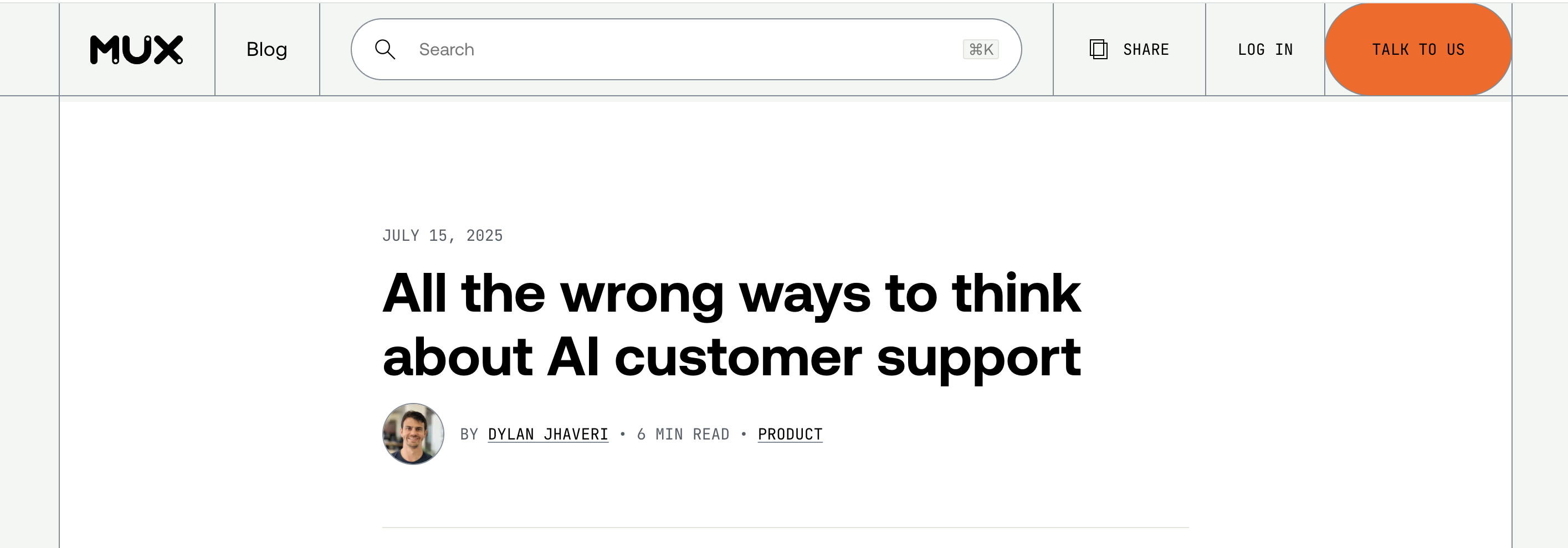 Shoutout from Mux: Building thoughtful AI support